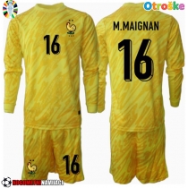 Otroške Nogometnih dresov Francija Mike Maignan #16 Vratar Domači EP 2024 Dolgi rokavi (+ hlače)